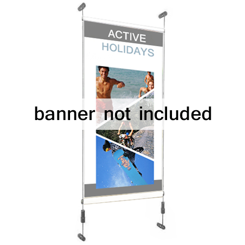 Wall suspended banner display holiday advert